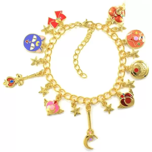 imageBlingsoul Movies Charm Bracelet  Trendy Adjustable Gold and Sterling Silver Charm Bracelets for WomenSailor Charm Moon Bracelet