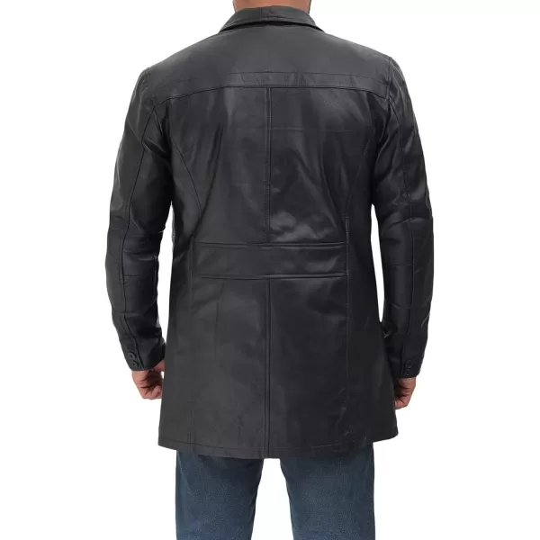 imageBlingsoul Leather Car Coats For Men  BlackBrown Real Leather Jacket MenBristol  Black Jacket