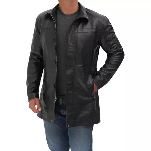 imageBlingsoul Leather Car Coats For Men  BlackBrown Real Leather Jacket MenBristol  Black Jacket