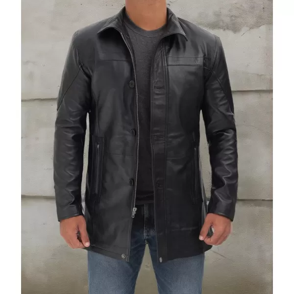 imageBlingsoul Leather Car Coats For Men  BlackBrown Real Leather Jacket MenBristol  Black Jacket