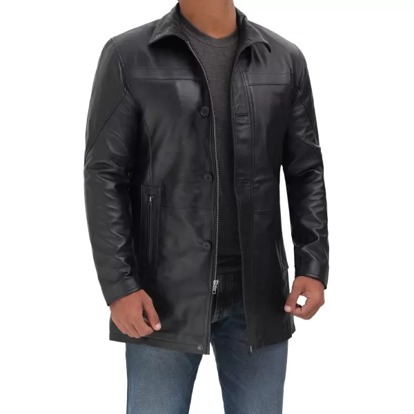 imageBlingsoul Leather Car Coats For Men  BlackBrown Real Leather Jacket MenBristol  Black Jacket