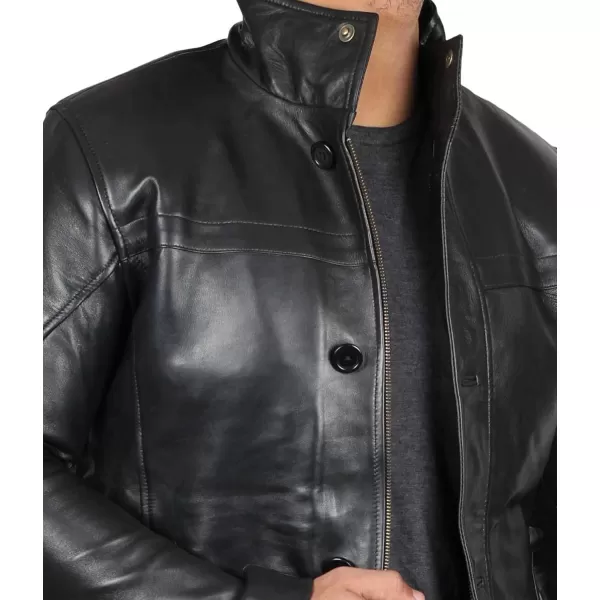 imageBlingsoul Leather Car Coats For Men  BlackBrown Real Leather Jacket MenBristol  Black Jacket