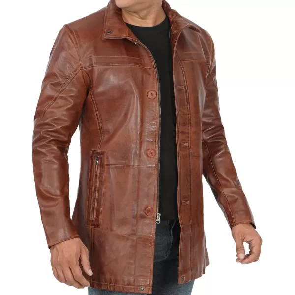 imageBlingsoul Leather Car Coats For Men  BlackBrown Real Leather Jacket MenBristol  Tan Jacket