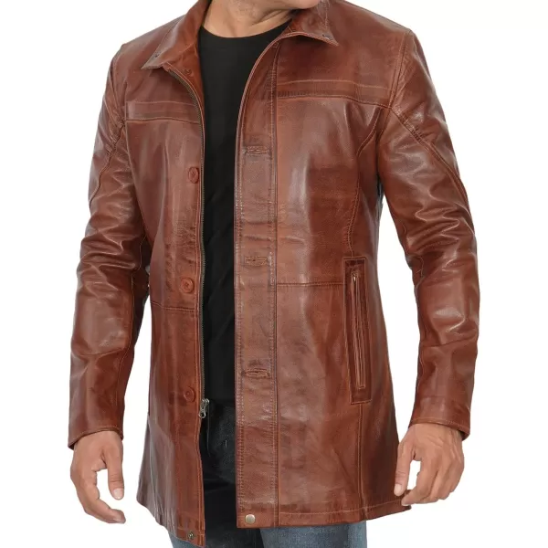 imageBlingsoul Leather Car Coats For Men  BlackBrown Real Leather Jacket MenBristol  Tan Jacket