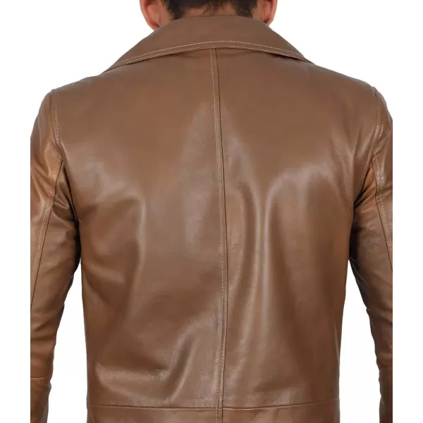 imageBlingsoul Leather Car Coats For Men  BlackBrown Real Leather Jacket MenJackson  Brown Car Coat