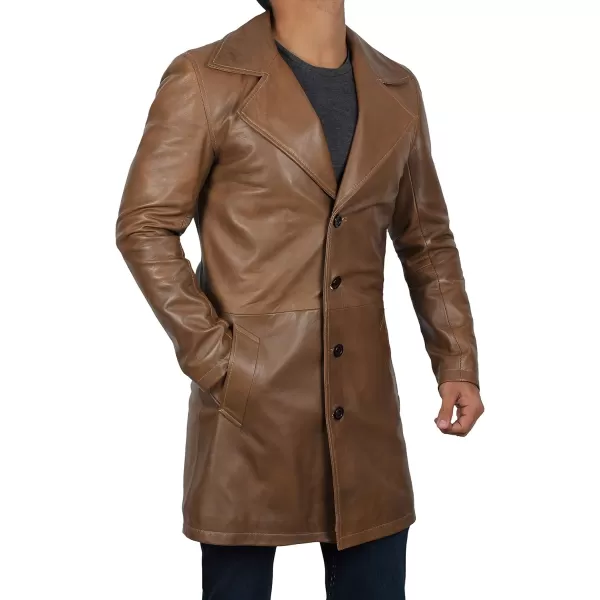 imageBlingsoul Leather Car Coats For Men  BlackBrown Real Leather Jacket MenJackson  Brown Car Coat