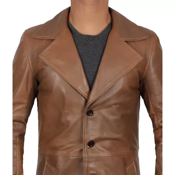 imageBlingsoul Leather Car Coats For Men  BlackBrown Real Leather Jacket MenJackson  Brown Car Coat