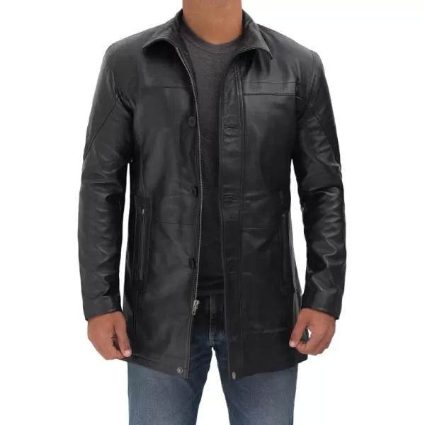 imageBlingsoul Leather Car Coats For Men  BlackBrown Real Leather Jacket MenBristol  Black Jacket