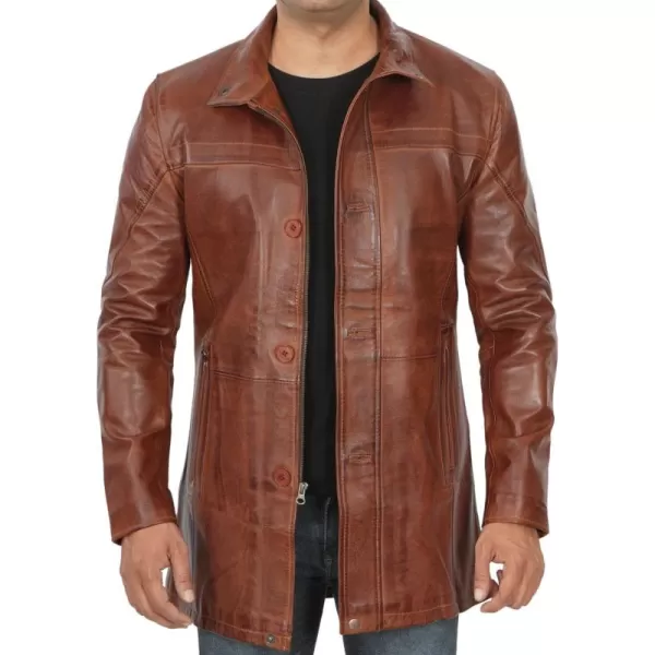 imageBlingsoul Leather Car Coats For Men  BlackBrown Real Leather Jacket MenBristol  Tan Jacket