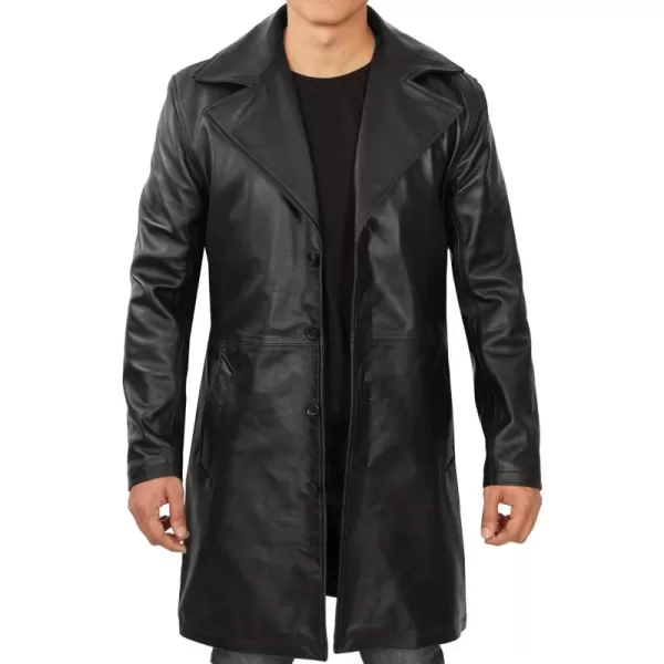 imageBlingsoul Leather Car Coats For Men  BlackBrown Real Leather Jacket MenJackson  Black Car Coat