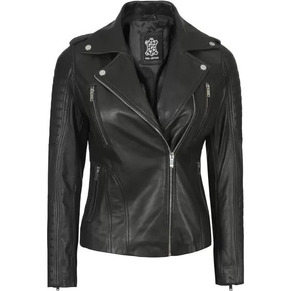 imageBlingsoul Real Lambskin Leather Jacket Women  Womens Leather Jackets With Detachable HoodBagheria  Black Jacket