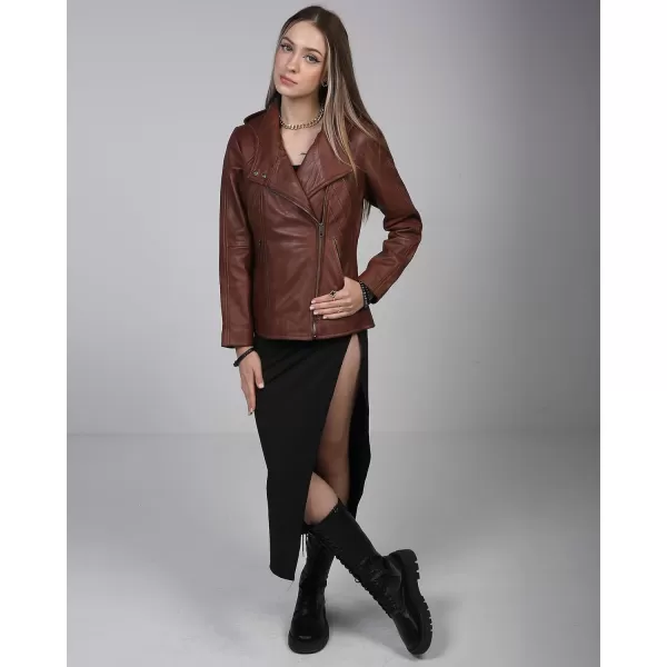 imageBlingsoul Real Lambskin Leather Jacket Women  Womens Leather Jackets With Detachable HoodGeorgetta  Brown Jacket