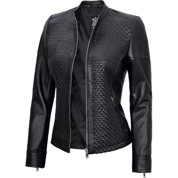 imageBlingsoul Real Leather Jacket For Women Womens Cafe Racer Style Leather JacketsMaude  Black Jacket