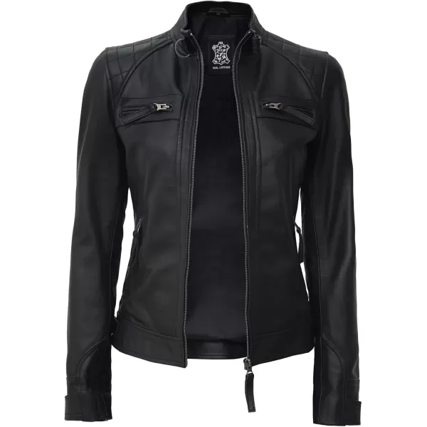 imageBlingsoul Brown Leather Jacket Women  Cafe Racer Black Womens Leather JacketsDiamond1  Black Jacket