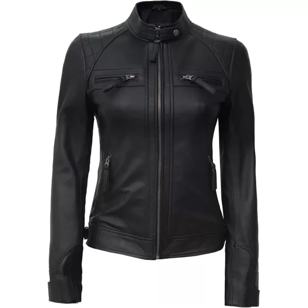 imageBlingsoul Brown Leather Jacket Women  Cafe Racer Black Womens Leather JacketsDiamond1  Black Jacket