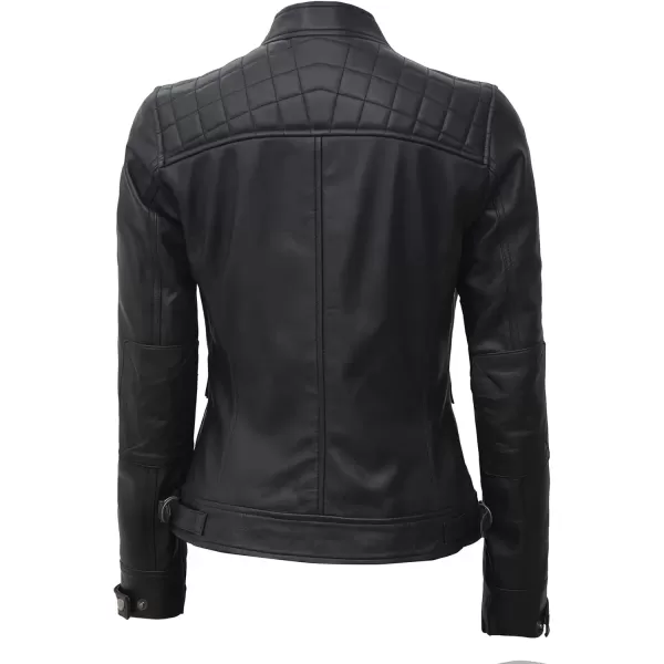 imageBlingsoul Brown Leather Jacket Women  Cafe Racer Black Womens Leather JacketsDiamond1  Black Jacket