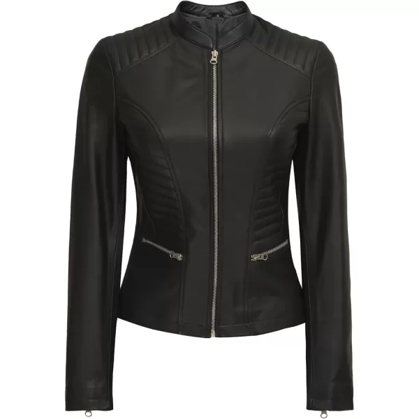 imageBlingsoul Brown Leather Jacket Women  Cafe Racer Black Womens Leather JacketsRachel  Black Jacket