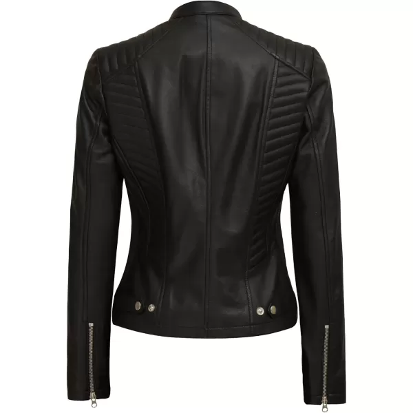 imageBlingsoul Brown Leather Jacket Women  Cafe Racer Black Womens Leather JacketsRachel  Black Jacket