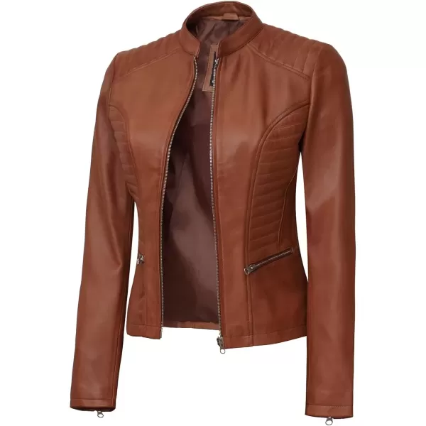 imageBlingsoul Brown Leather Jacket Women  Cafe Racer Black Womens Leather JacketsRachel  Brown Jacket