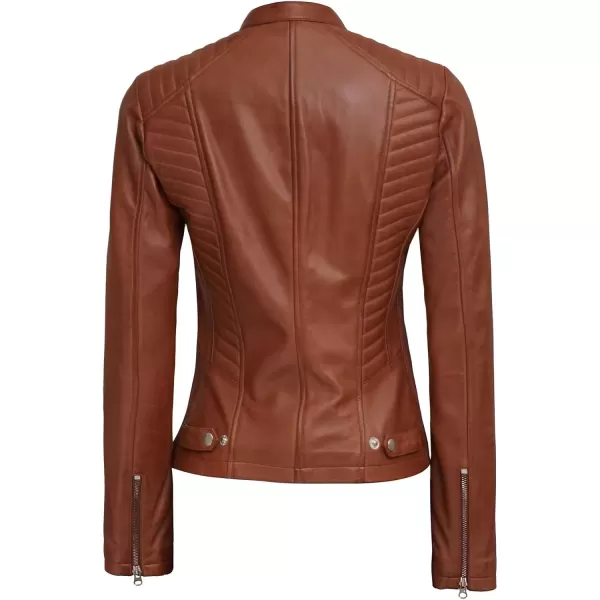 imageBlingsoul Brown Leather Jacket Women  Cafe Racer Black Womens Leather JacketsRachel  Brown Jacket