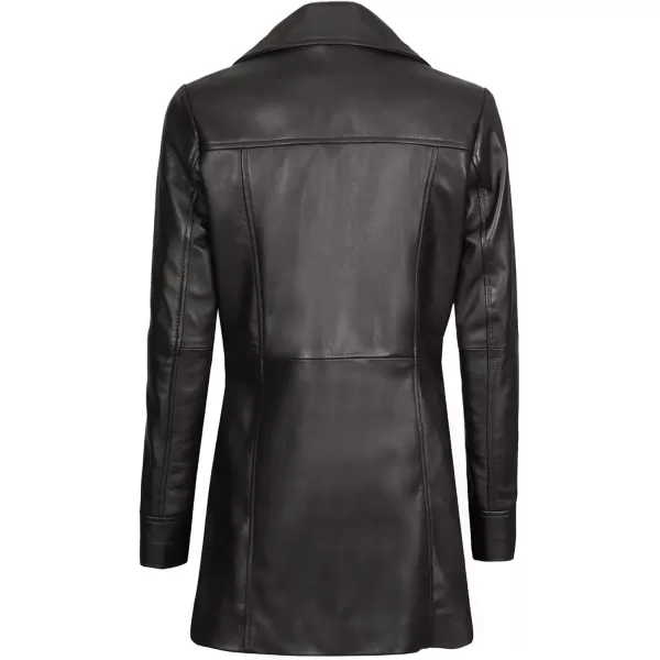 imageBlingsoul Womens Leather Jacket  Vintage Style Long Leather Jacket WomenKandis  Black Coat