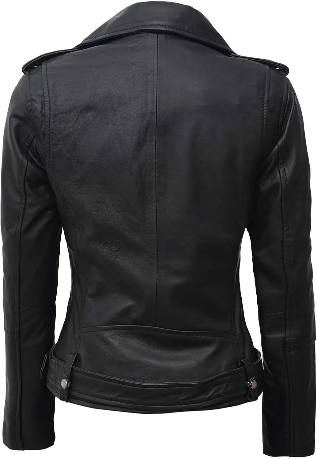 imageBlingsoul Asymmetrical Lambskin Leather Jacket Women  Classic Moto Style Womens Leather JacketsMargaret  Black Jacket