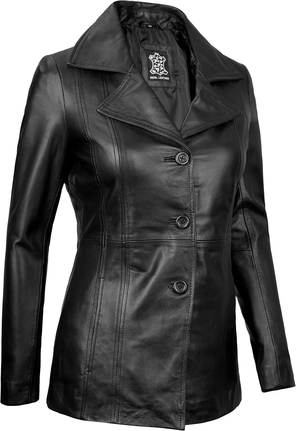 imageBlingsoul Leather Blazer Jacket Women  Leather Car Coats For WomenBitonto  Black Jacket