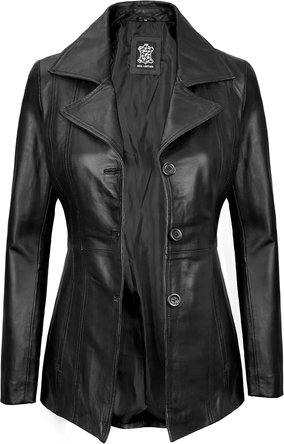 imageBlingsoul Leather Blazer Jacket Women  Leather Car Coats For WomenBitonto  Black Jacket