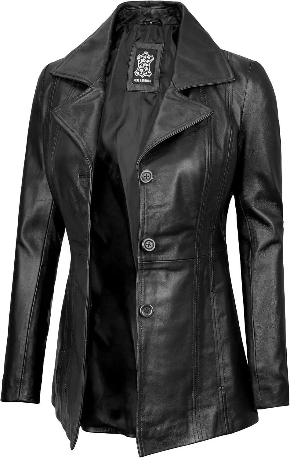 imageBlingsoul Leather Blazer Jacket Women  Leather Car Coats For WomenBitonto  Black Jacket