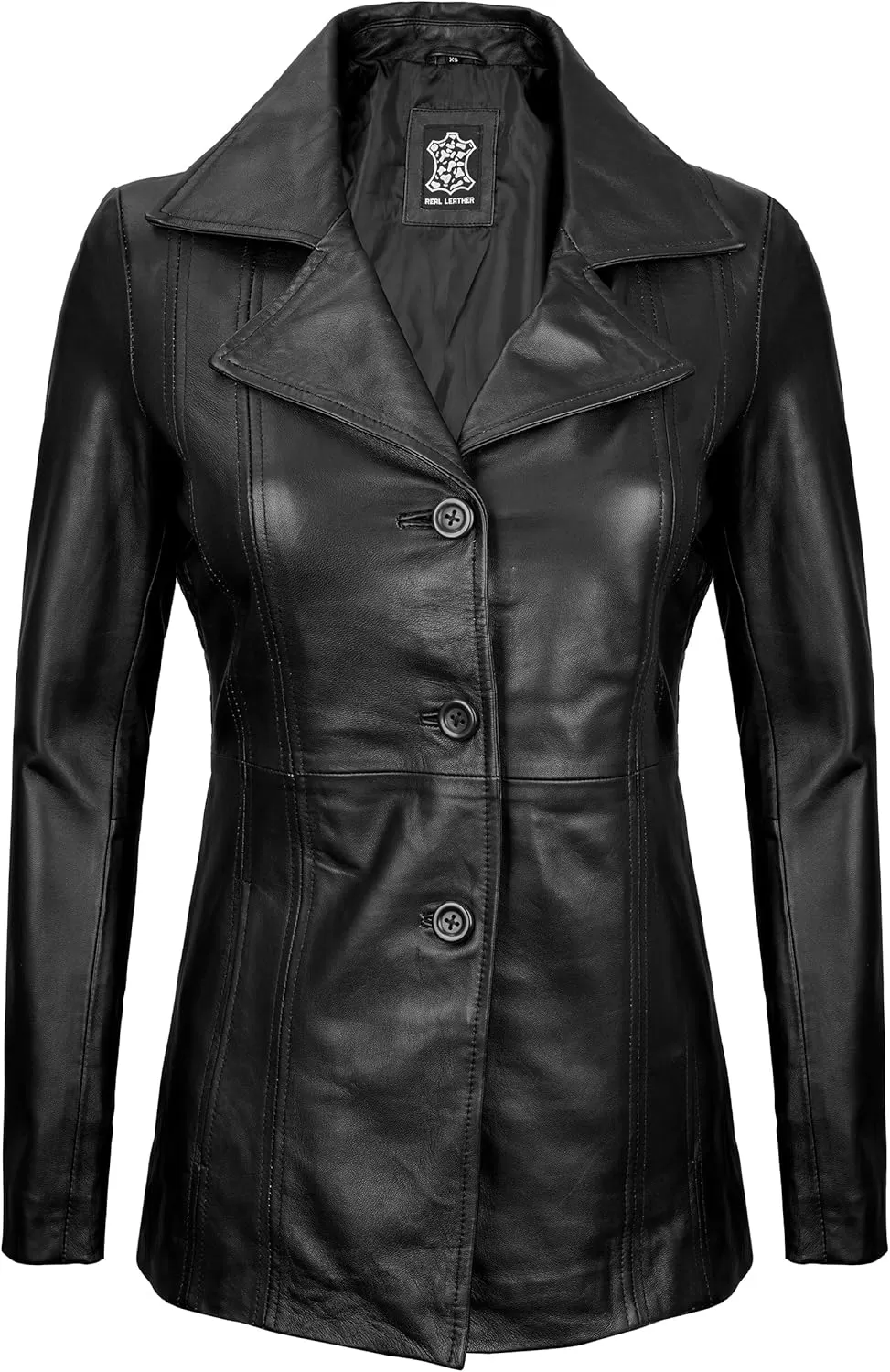 imageBlingsoul Leather Blazer Jacket Women  Leather Car Coats For WomenBitonto  Black Jacket