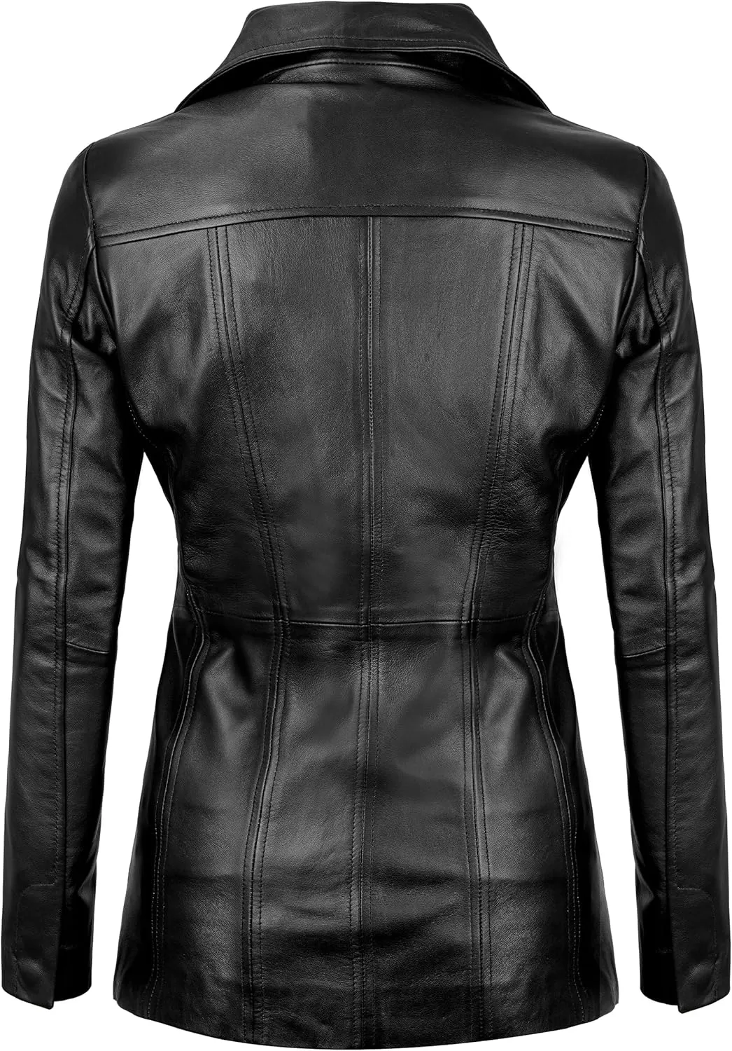 imageBlingsoul Leather Blazer Jacket Women  Leather Car Coats For WomenBitonto  Black Jacket