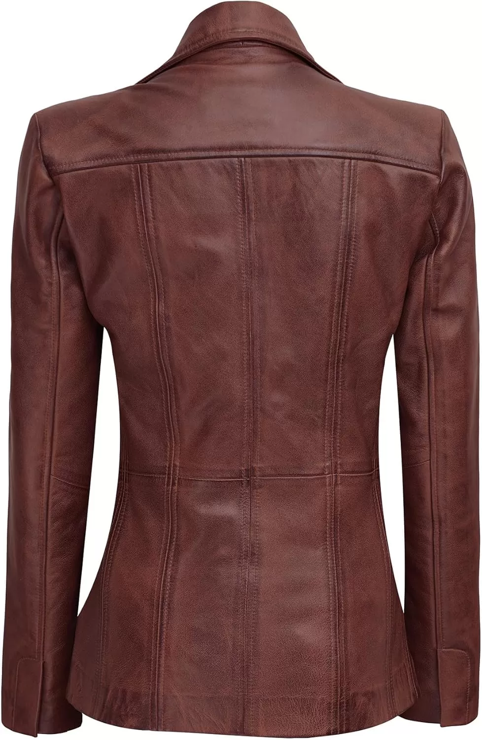 imageBlingsoul Leather Blazer Jacket Women  Leather Car Coats For WomenBitonto  Brown Jacket