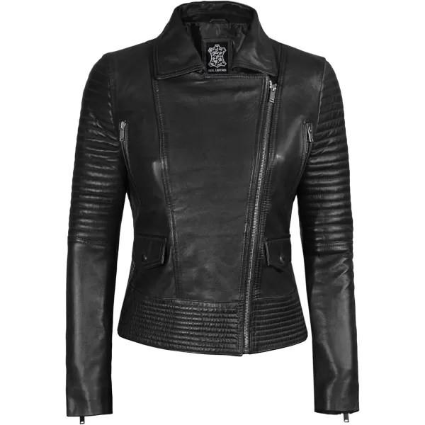 imageBlingsoul Asymmetrical Lambskin Leather Jacket Women  Classic Moto Style Womens Leather JacketsGadot  Black Jacket