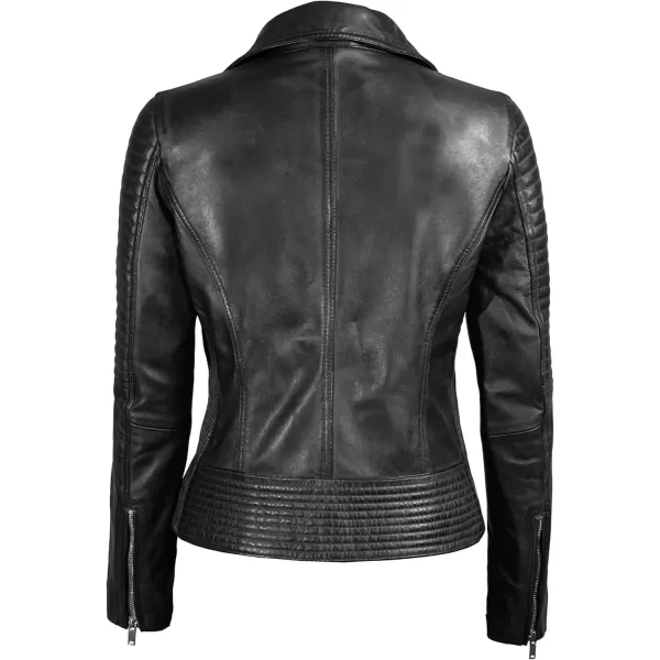 imageBlingsoul Asymmetrical Lambskin Leather Jacket Women  Classic Moto Style Womens Leather JacketsGadot  Black Jacket