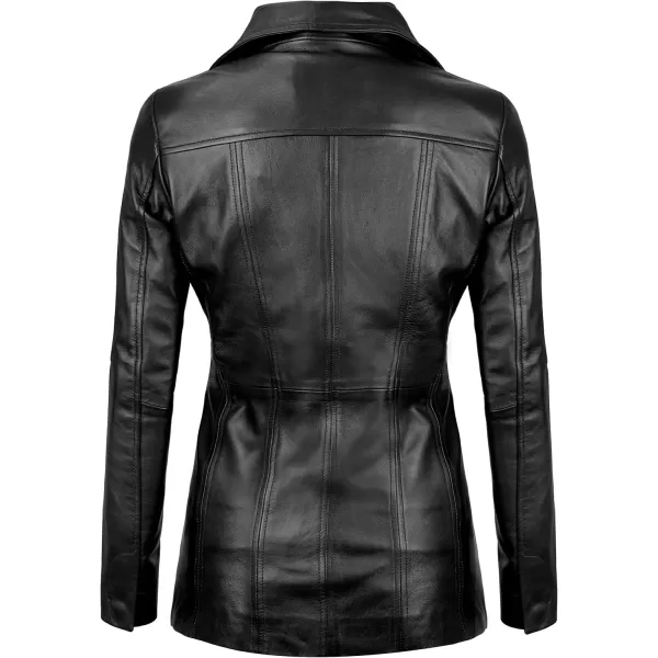 imageBlingsoul Leather Blazer Jacket Women  Leather Car Coats For WomenBitonto  Black Jacket