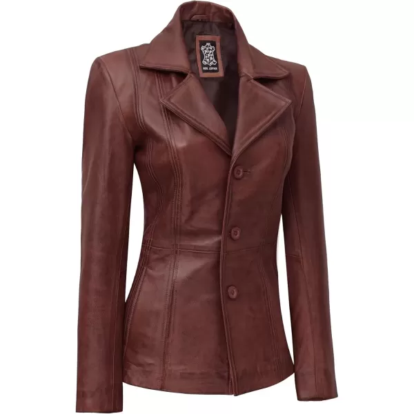 imageBlingsoul Leather Blazer Jacket Women  Leather Car Coats For WomenBitonto  Brown Jacket