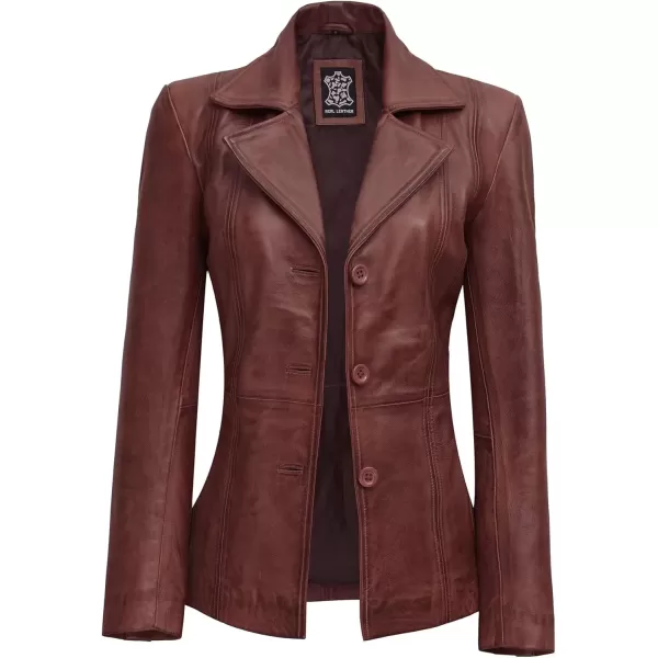 imageBlingsoul Leather Blazer Jacket Women  Leather Car Coats For WomenBitonto  Brown Jacket