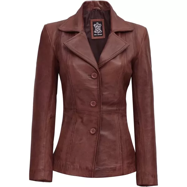 imageBlingsoul Leather Blazer Jacket Women  Leather Car Coats For WomenBitonto  Brown Jacket