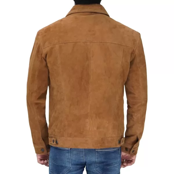 imageBlingsoul Brown Suede Jacket Men  Black Real Lambskin Leather Jacket for MenLgan  Brown Suede Jacket