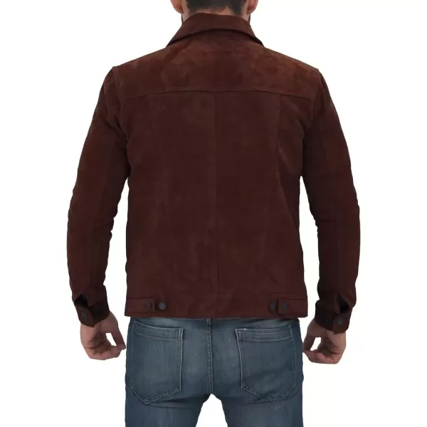 imageBlingsoul Brown Suede Jacket Men  Black Real Lambskin Leather Jacket for MenLgan  Dark Brown Suede Jacket