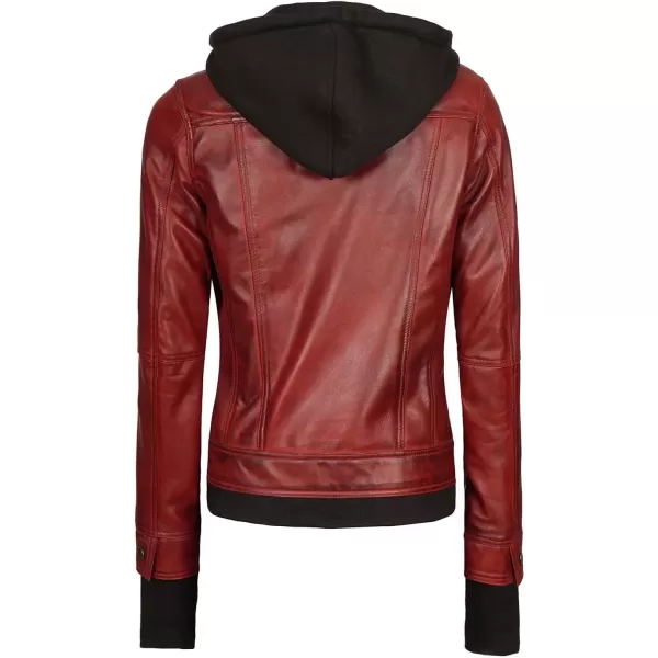 imageBlingsoul Disc Brown Leather Jacket Women N2  1316114 Tralee Maroon L