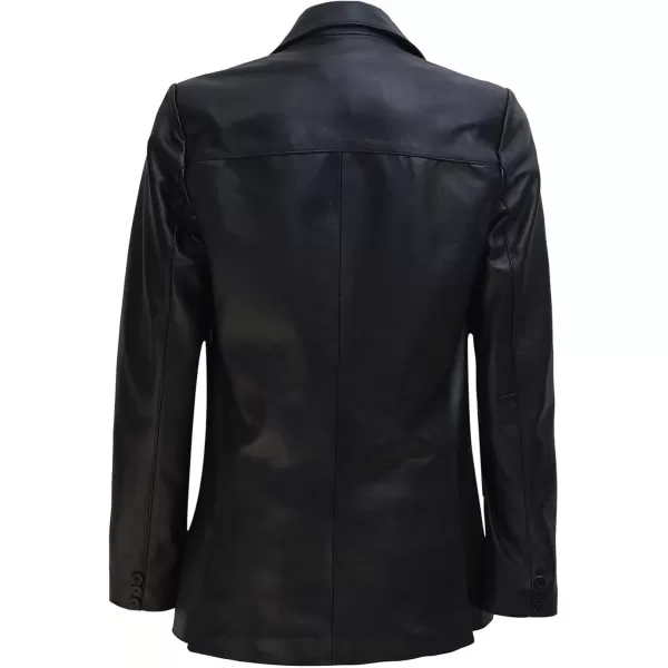 imageBlingsoul Leather Blazer Jacket Women  Double Breasted Leather Car Coats For WomenBlazer 2b  Black Jacket