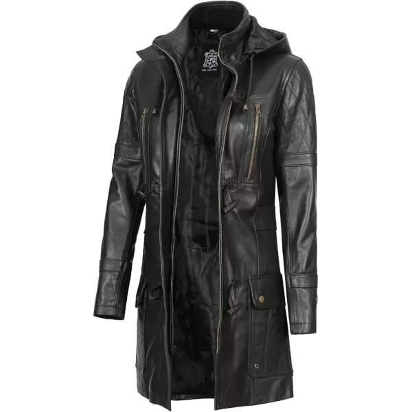 imageBlingsoul Winter Coats For Women  Real Lambskin Hooded Leather Jacket WomenLesa  Black Jacket