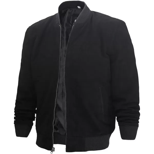 imageSuede Jacket Men  BlackBrown Leather Bomber Jackets For MenAdamsville  Black Suede Jacket