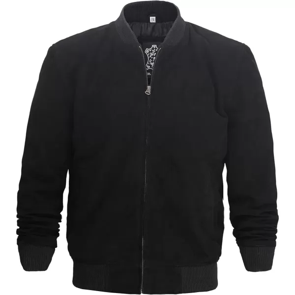 imageSuede Jacket Men  BlackBrown Leather Bomber Jackets For MenAdamsville  Black Suede Jacket