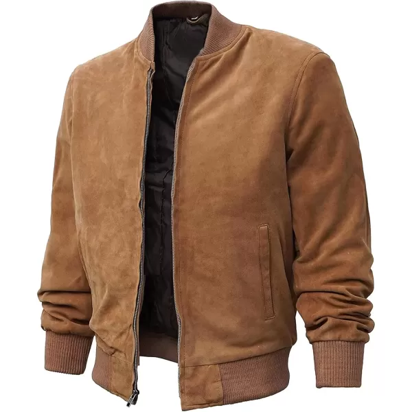 imageSuede Jacket Men  BlackBrown Leather Bomber Jackets For MenAdamsville  Camel Brown Jacket