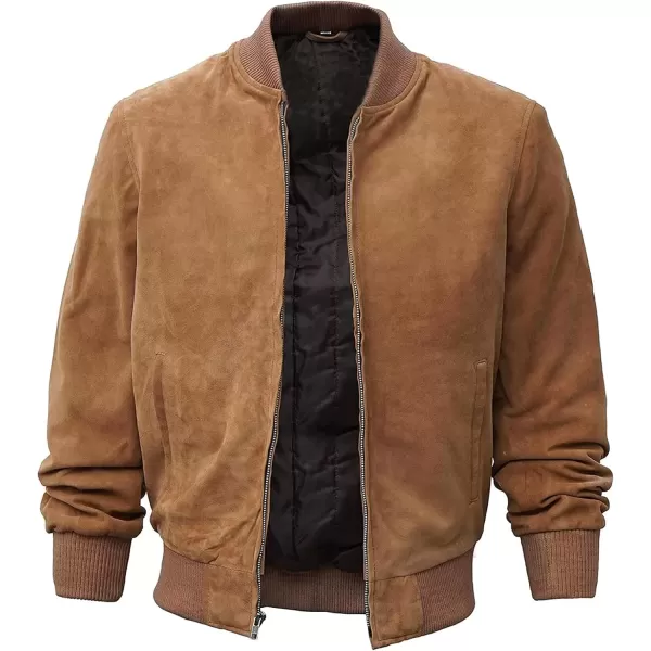 imageSuede Jacket Men  BlackBrown Leather Bomber Jackets For MenAdamsville  Camel Brown Jacket