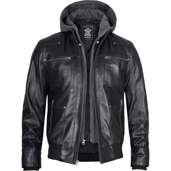 imageBlingsoul Mens Leather Jacket Moto Style Leather Jackets For Men Removable Hooded Black Leather Jacket Leather Jacket MenJeffery  Black Leather Jacket