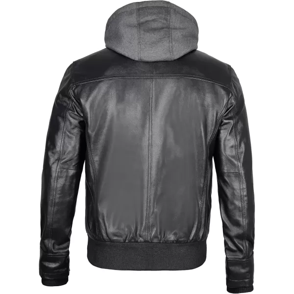 imageBlingsoul Mens Leather Jacket Moto Style Leather Jackets For Men Removable Hooded Black Leather Jacket Leather Jacket MenJeffery  Black Leather Jacket