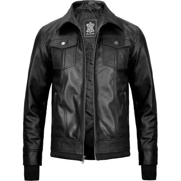 imageBlingsoul Mens Leather Jacket Moto Style Leather Jackets For Men Removable Hooded Black Leather Jacket Leather Jacket MenTralee Hooded  Black Jacket